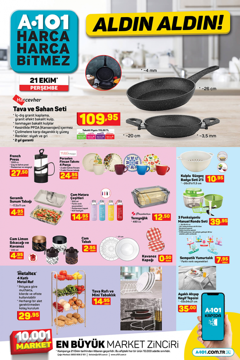 26 Ekim Salı 2021 A101 aktüel ürünler kataloğu | Büyük ve küçük teknolojik ve ev aletlerinden, beyaz eşyalara, elektrikli motordan, oyuncaklara en uygun fiyatlar A101'de! 12
