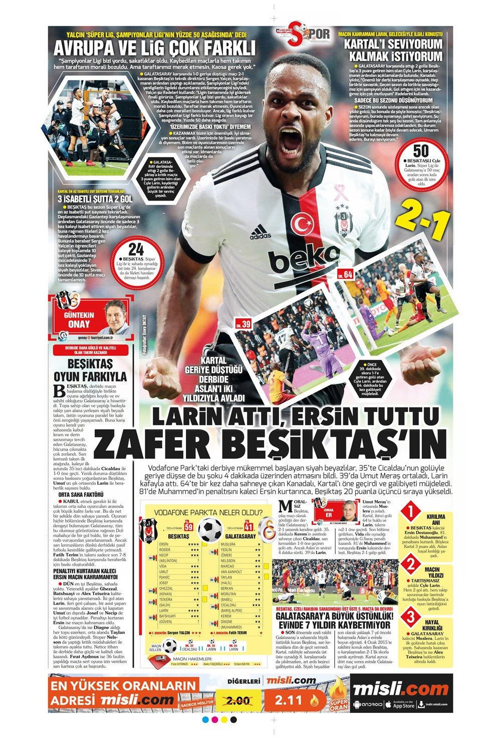 26 Ekim 2021 günün spor manşetleri | Dev derbide kazanan Beşiktaş! 10