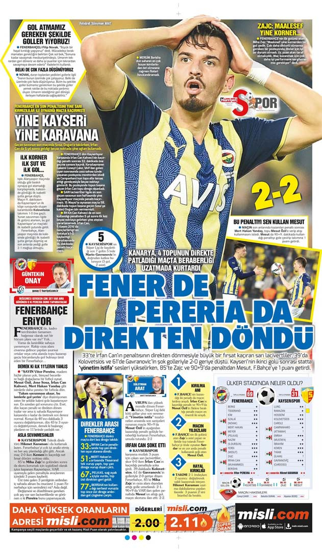 8 Kasım 2021 Pazartesi günün spor manşetleri | Fenerbahçe'de Vitor Pereira direkten döndü! 2