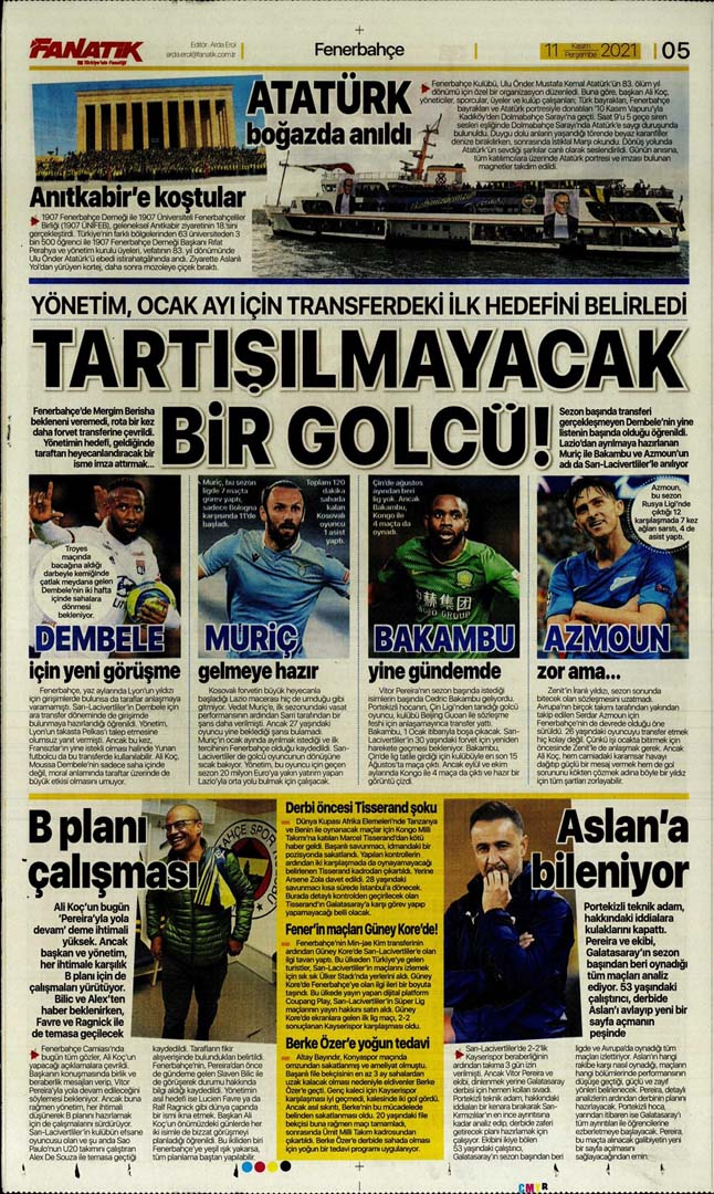 11 Kasım 2021 Perşembe günün spor manşetleri | Takımlar transfer çalışmasına start verdi! 3