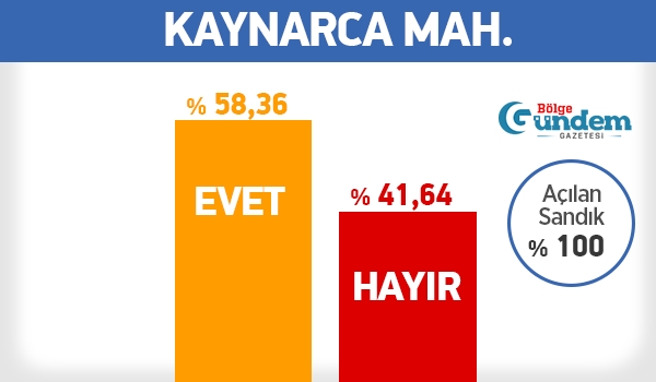 Pendik 16 Nisan Referandum Mahalle sonuçları 22