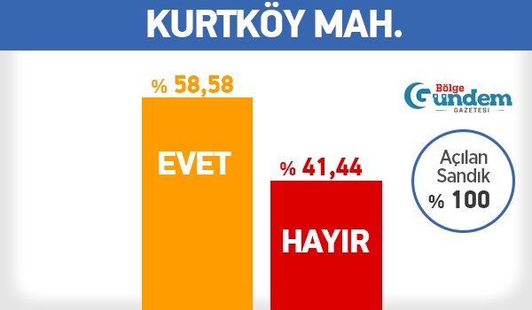 Pendik 16 Nisan Referandum Mahalle sonuçları 25