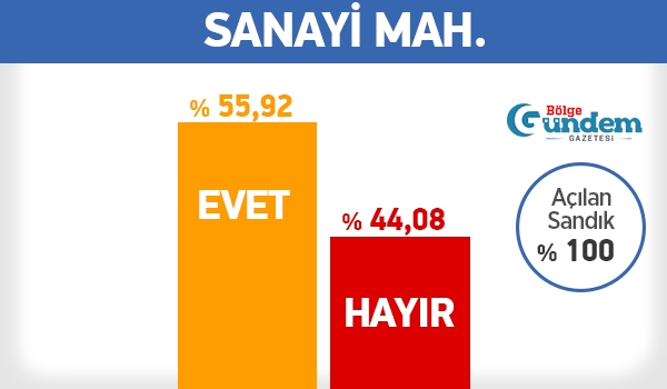 Pendik 16 Nisan Referandum Mahalle sonuçları 29