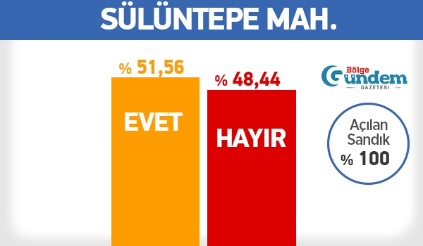 Pendik 16 Nisan Referandum Mahalle sonuçları 31