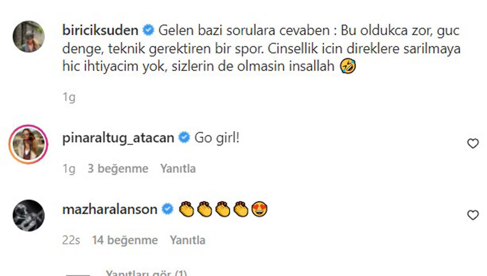 Mazhar Alanson'un eşi Biricik Suden, direk dansı yaptığı için gelen eleştirilere fena patladı, eşinden alkışı kaptı: "Cinsellik için direğe ihtiyacım yok" 5