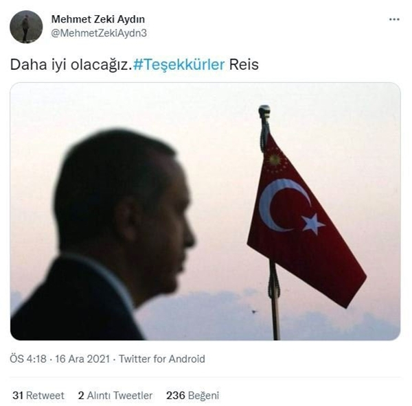 Asgari ücret zammı sonrası Twitter'da trend topic oldu: #TeşekkürlerErdoğan 7