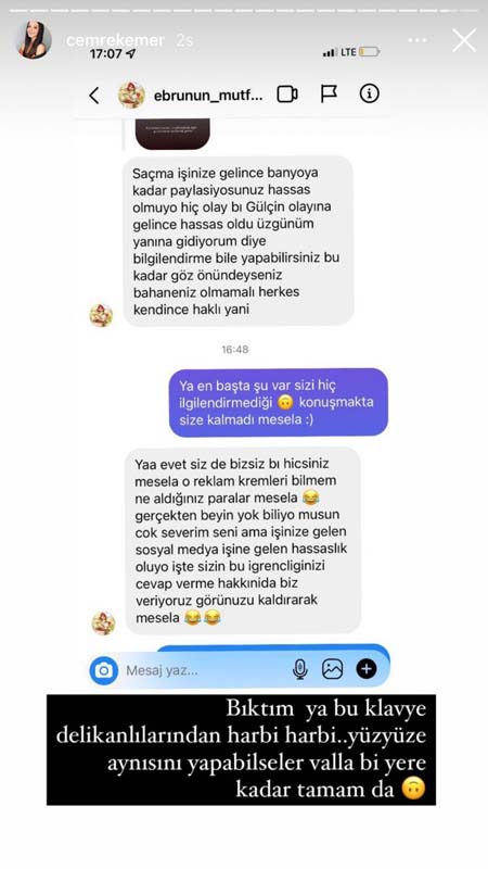 Gülçin Ergül hakkında paylaşım yapmayan Cemre Kemer gelen mesaja verdiği tepkiyle ağızları açık bıraktı! "Bizsiz bir hiçsiniz" 6