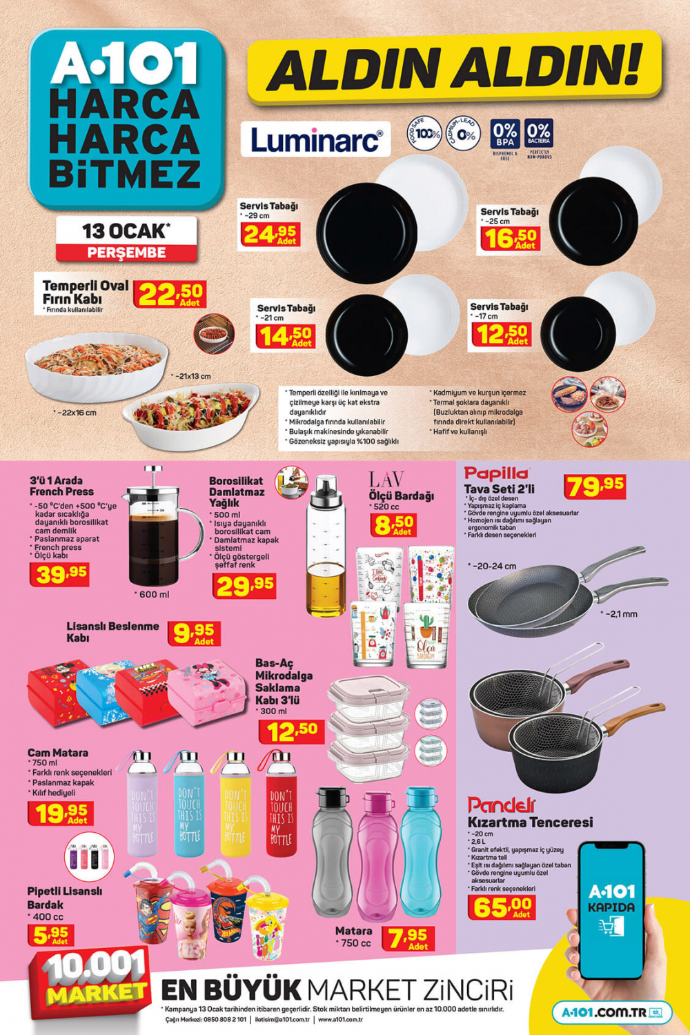 A101 aktüel ürünler kataloğu 13 Ocak 2022 | A101 bu hafta gelenler: Züccaciye, hırdavat, çeyiz ve tekstil... 3