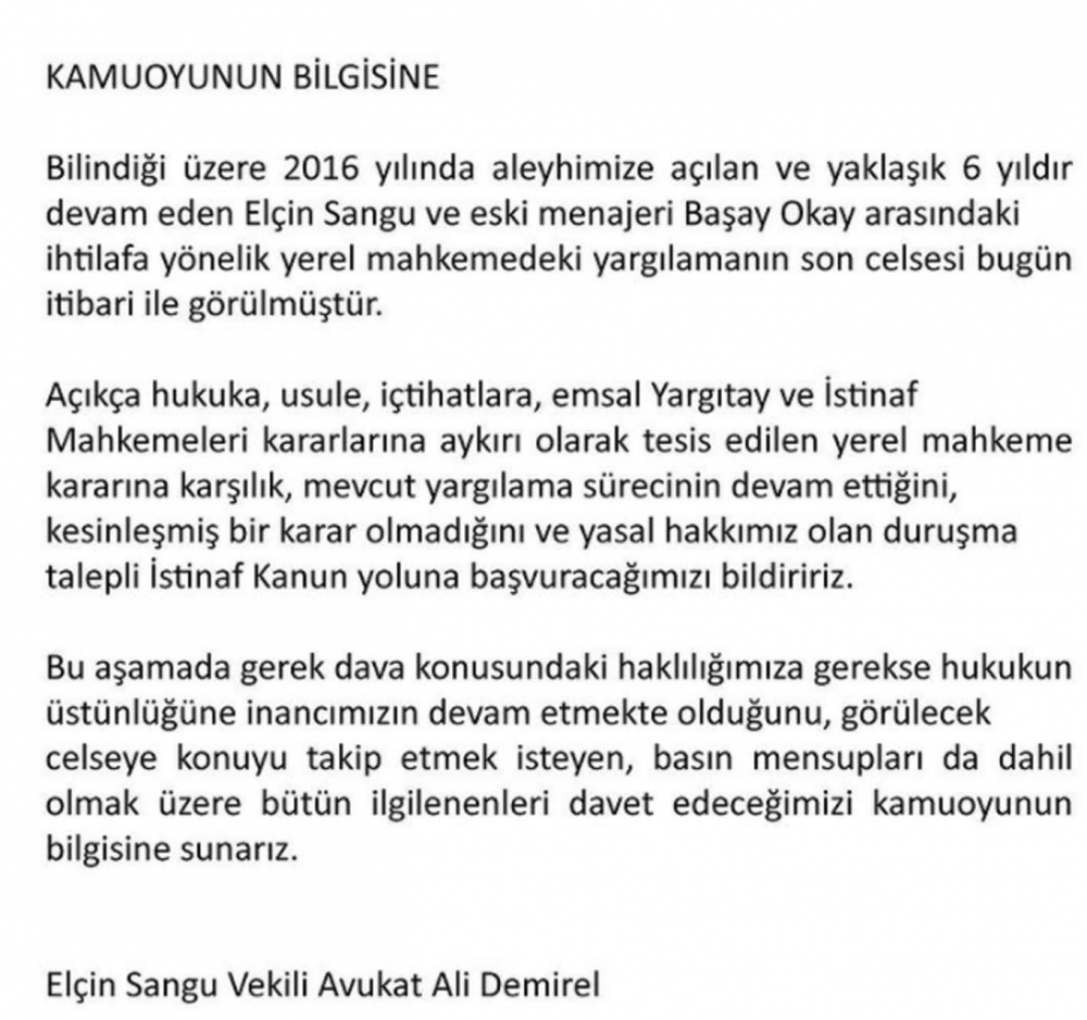 Elçin Sangu'nun milyonluk davayı kaybedince yaptığı paylaşım dikkat çekti! "Bu zamana kadar anlatmadım ama daha fazla susmayacağım" 8