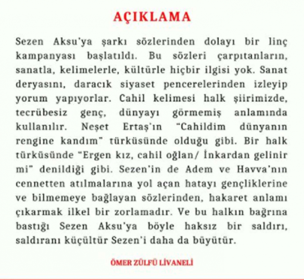 Zülfü Livaneli'den, Hz. Adem ile Hz. Havva'ya "cahil" diyen Sezen Aksu'ya tam destek! "Bu Sezen Aksu'yu daha da büyütür" 7