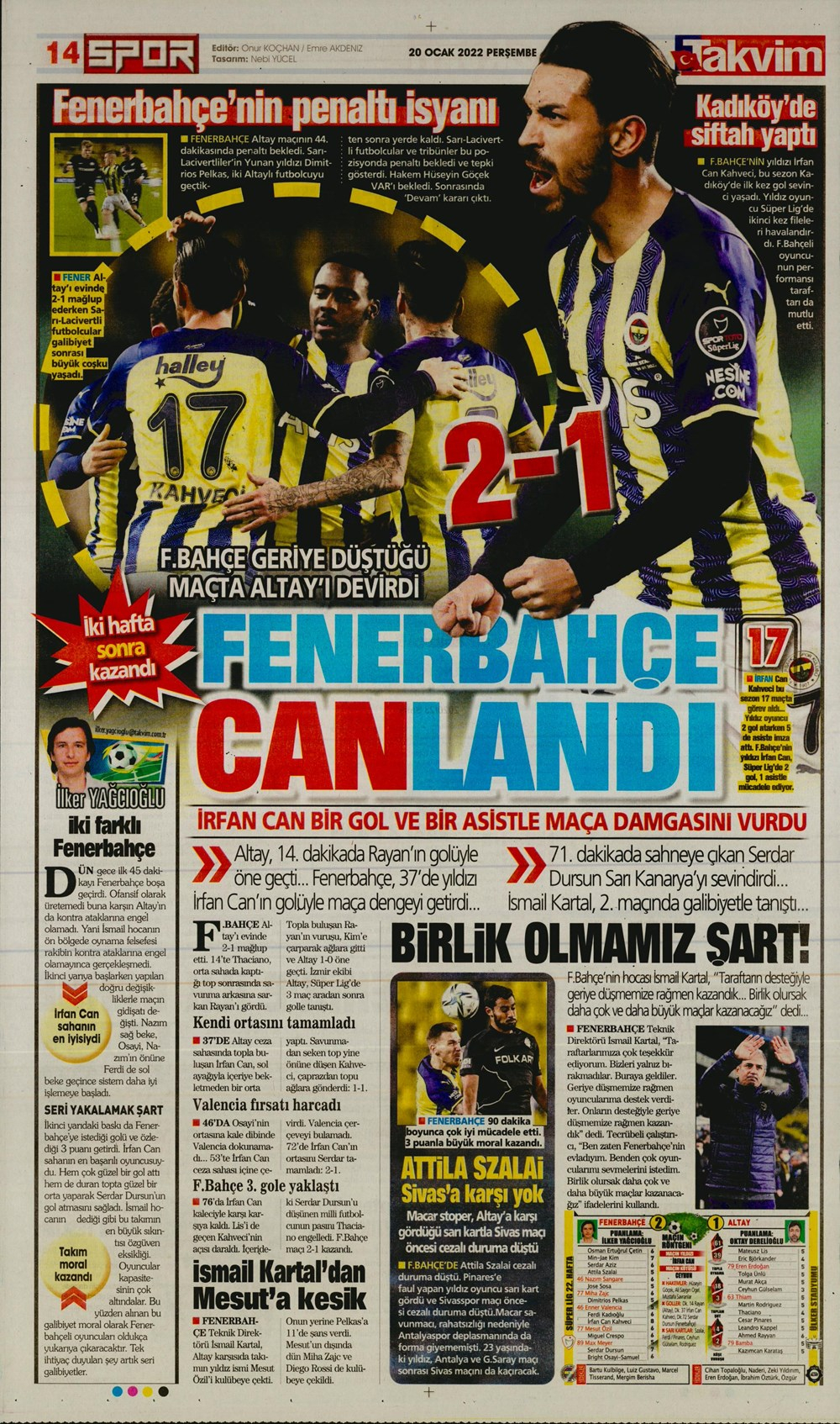 20 Ocak 2022 Perşembe günün spor manşetleri | Trabzonspor Okan Koçuk'u geçemedi, Fenerbahçe geri döndü! 5