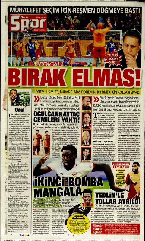 25 Ocak 2022 Salı günün spor manşetleri | Cimbomda bardak taştı! 15