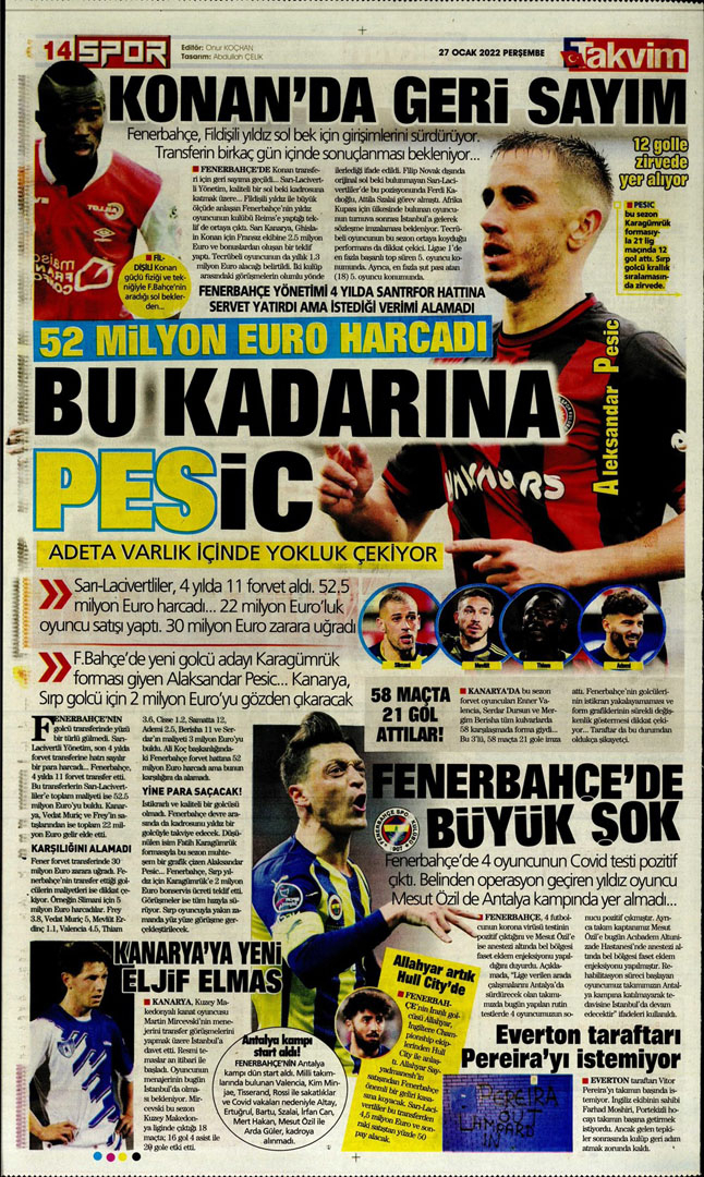 27 Ocak 2022 Perşembe günün spor manşetleri | Mısır, Fildişi Sahilleri'ni yend, Mostafa Mohamed ülkesinde kaldı! 26