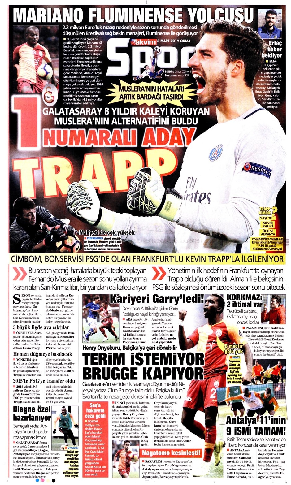 Günün Spor Manşetleri (08.03.2019) 11