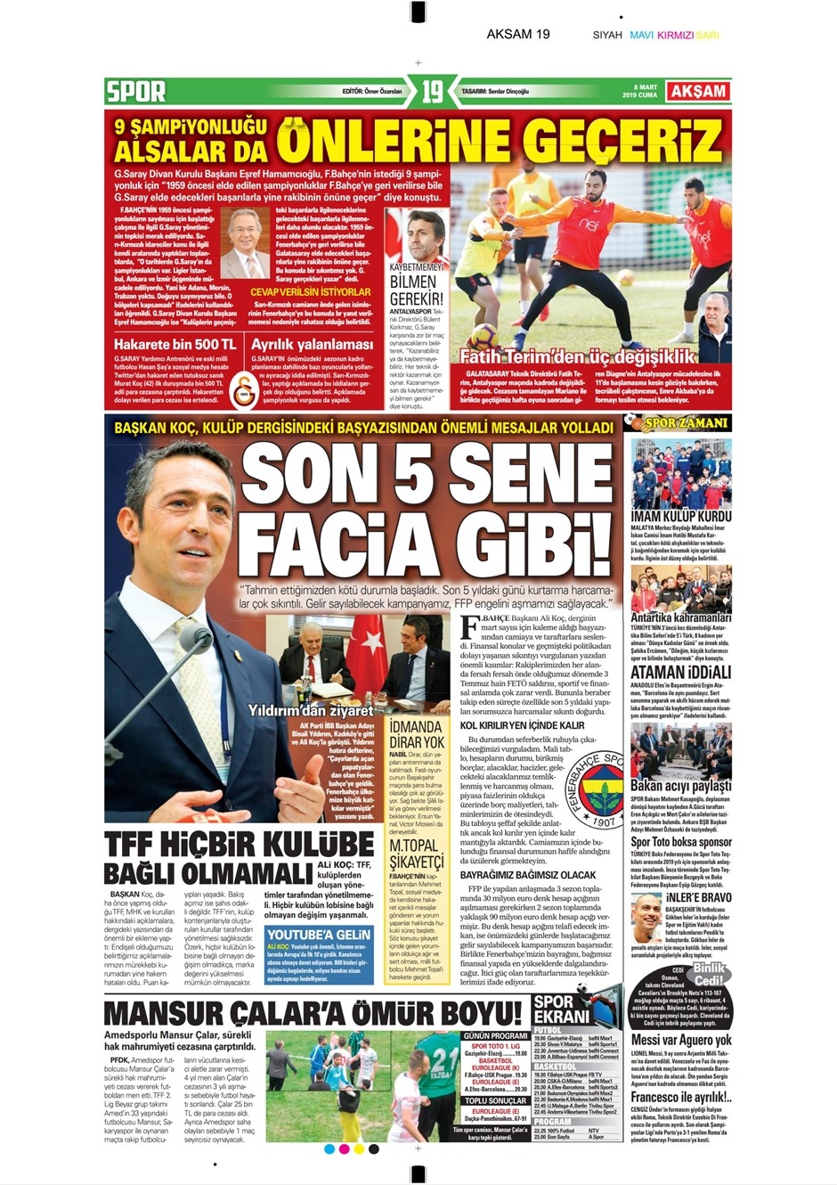 Günün Spor Manşetleri (08.03.2019) 2