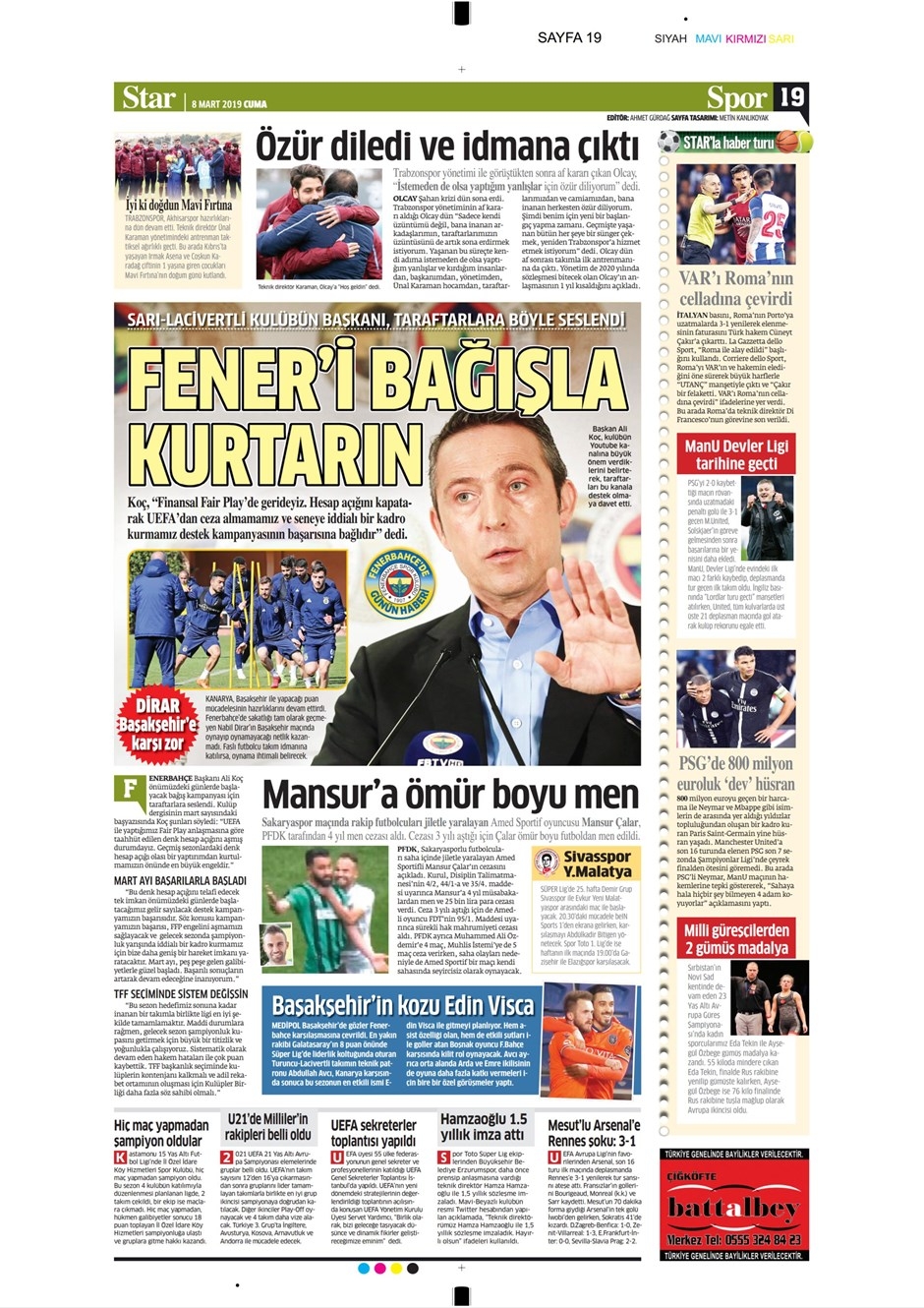 Günün Spor Manşetleri (08.03.2019) 9