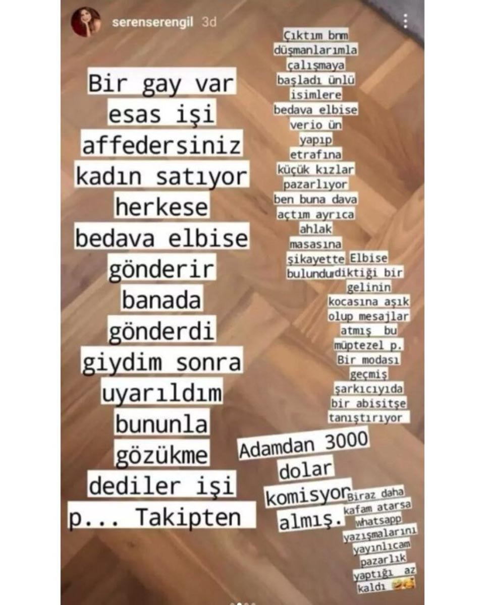 Seren Serengil eşcinsel bir modacı hakkında "Bir gay var, asıl işi P..." diyerek gündeme canlı bomba bıraktı! 3