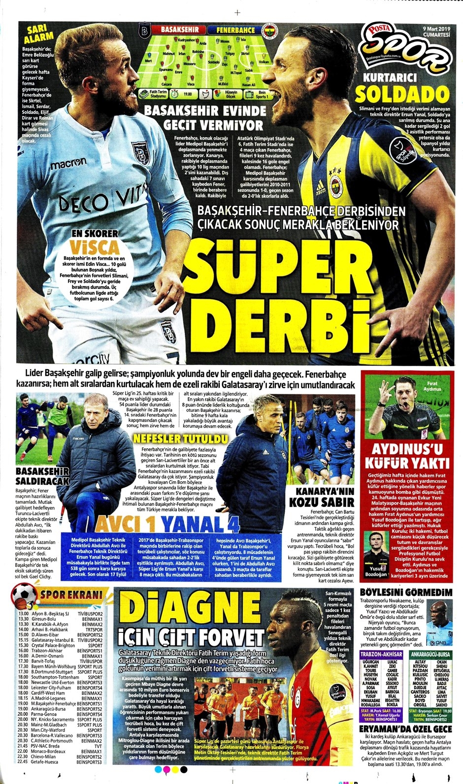 Günün Spor Manşetleri 9 Mart 2019 13