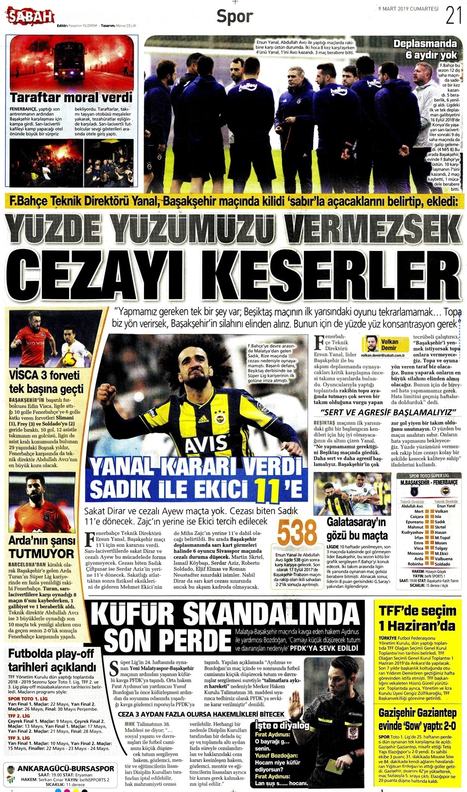 Günün Spor Manşetleri 9 Mart 2019 15