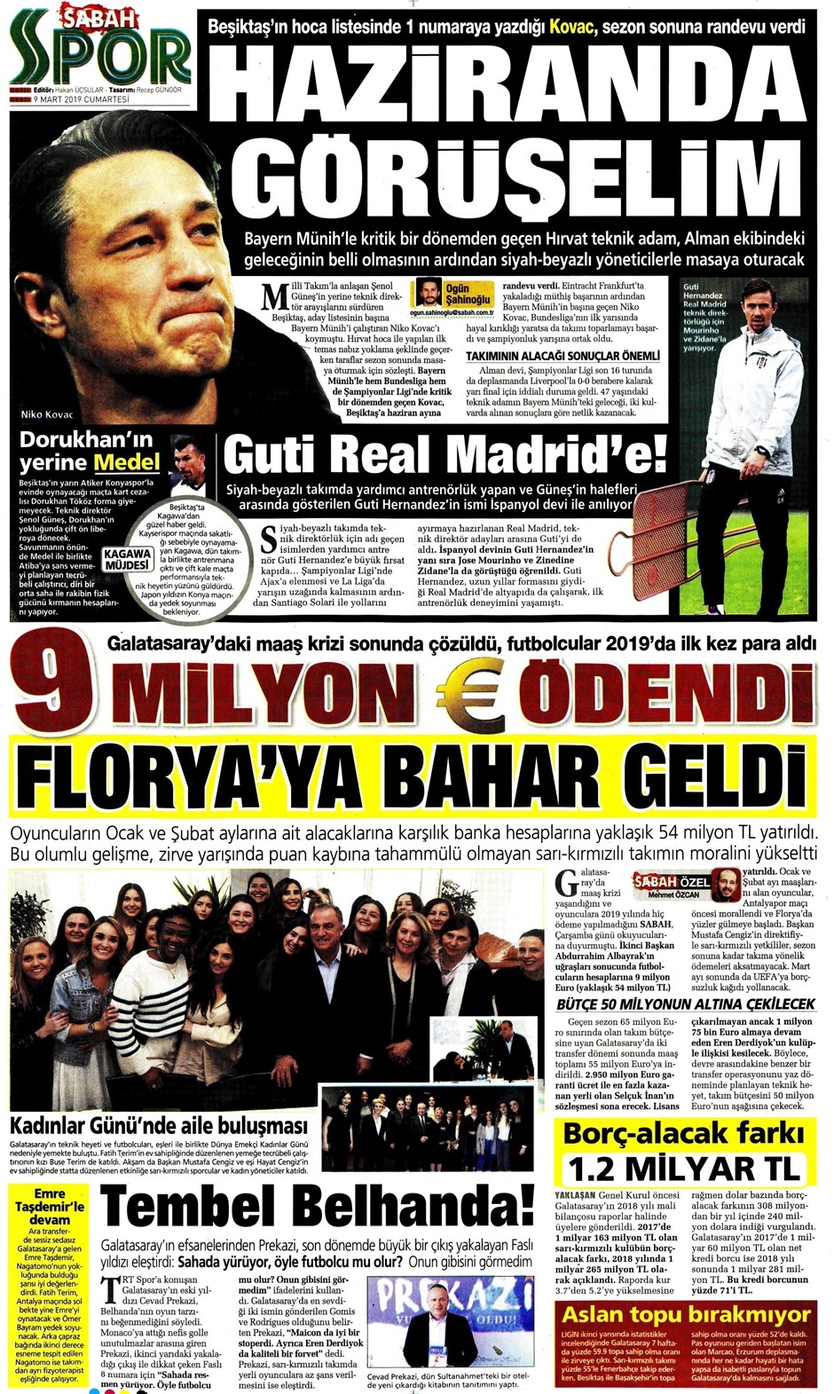 Günün Spor Manşetleri 9 Mart 2019 17