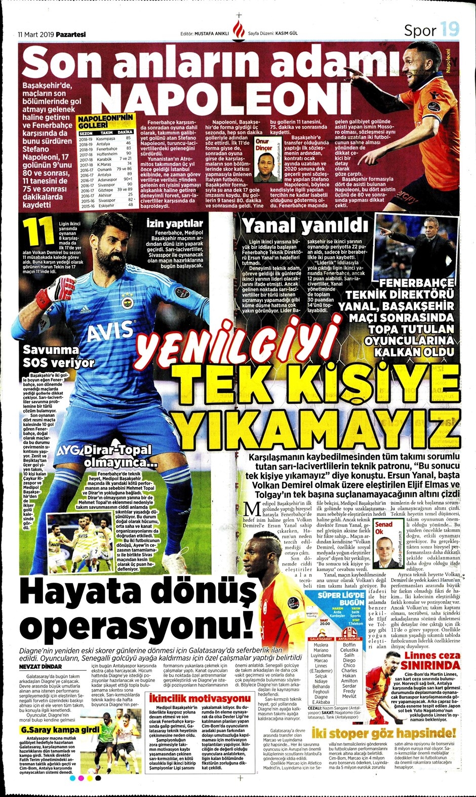 Günün Spor Manşetleri (11 MART 2019) 13