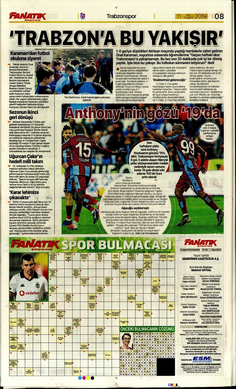 Günün Spor Manşetleri (11 MART 2019) 5