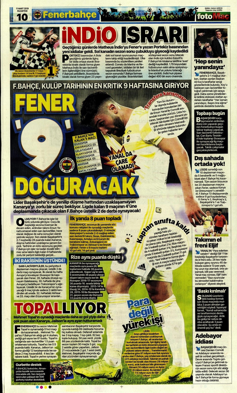 Günün Spor Manşetleri (11 MART 2019) 9