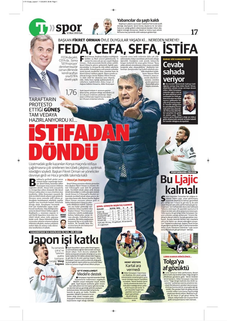 Günün Spor Manşetleri (12 MART 2019) 9