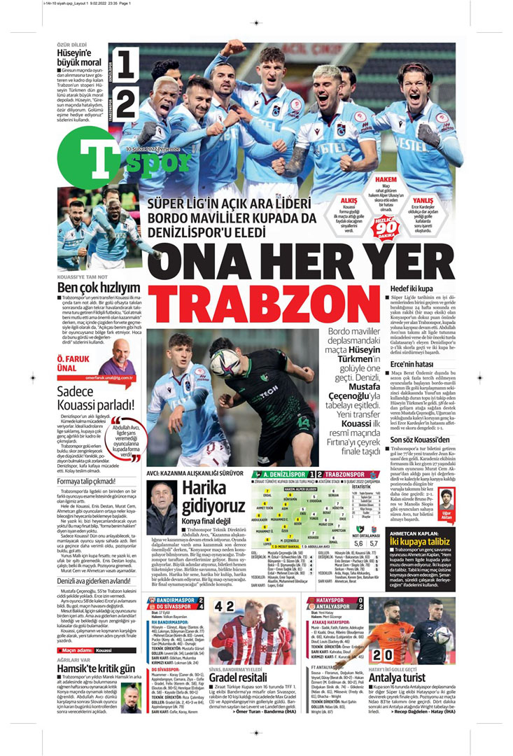 Günün spor manşetleri ( 10.02.2022 Çarşamba) | Trabzonspor tüm kupalara göz dikti! 12