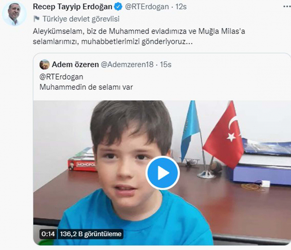 Çocuklardan, Tayyip dedelerine "Geçmiş olsun" mesajı! Cumhurbaşkanı Erdoğan, sosyal medya hesabını onlara ayırdı, Twitter çiçek bahçesine döndü! 9