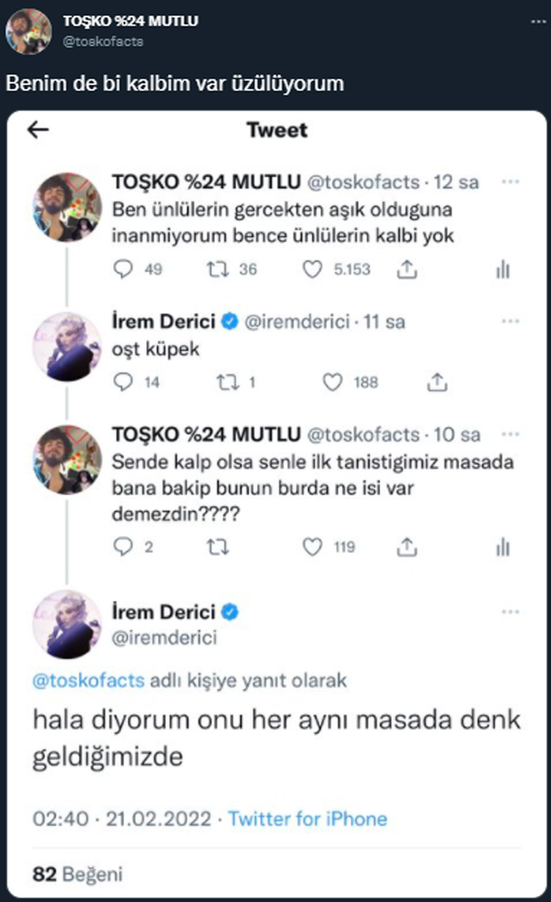 Cem Belevi'ye olan aşkını itiraf eden İrem Derici yine takipçisine hakaret etti! Kalbi kırılan hayranının paylaşımı şaşkına uğrattı! 8