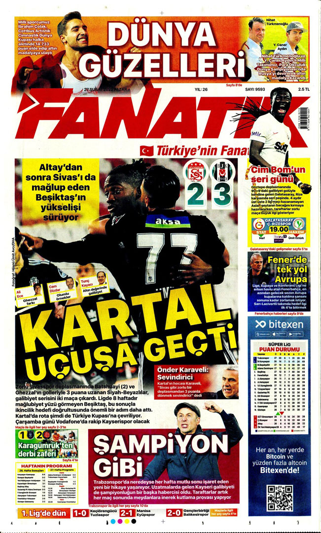 27 Şubat 2022 Pazar günün spor manşetleri | Kartal uçuşa geçti! 16