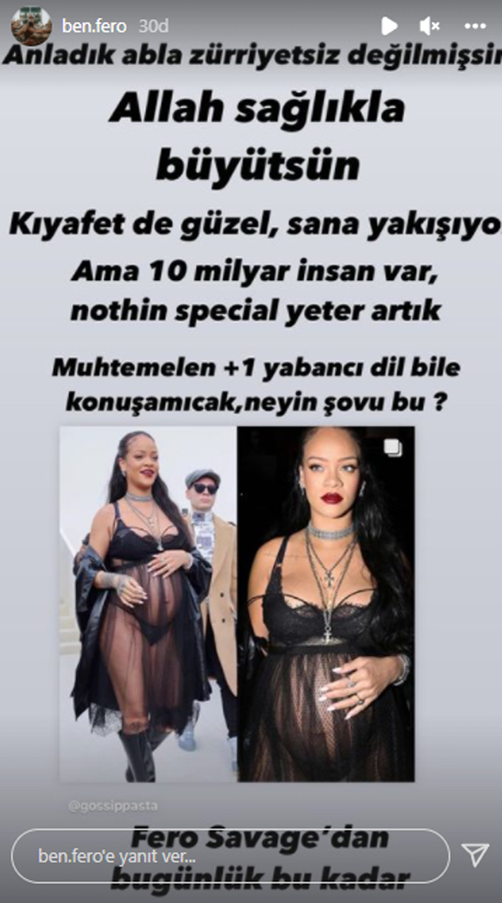 Rapçi Ben Fero, dünyaca ünlü şarkıcı Rihanna'yı hedef aldı! Tepkisini gören inanamadı! "Anladık abla zürriyetsiz değilmişsin" 5