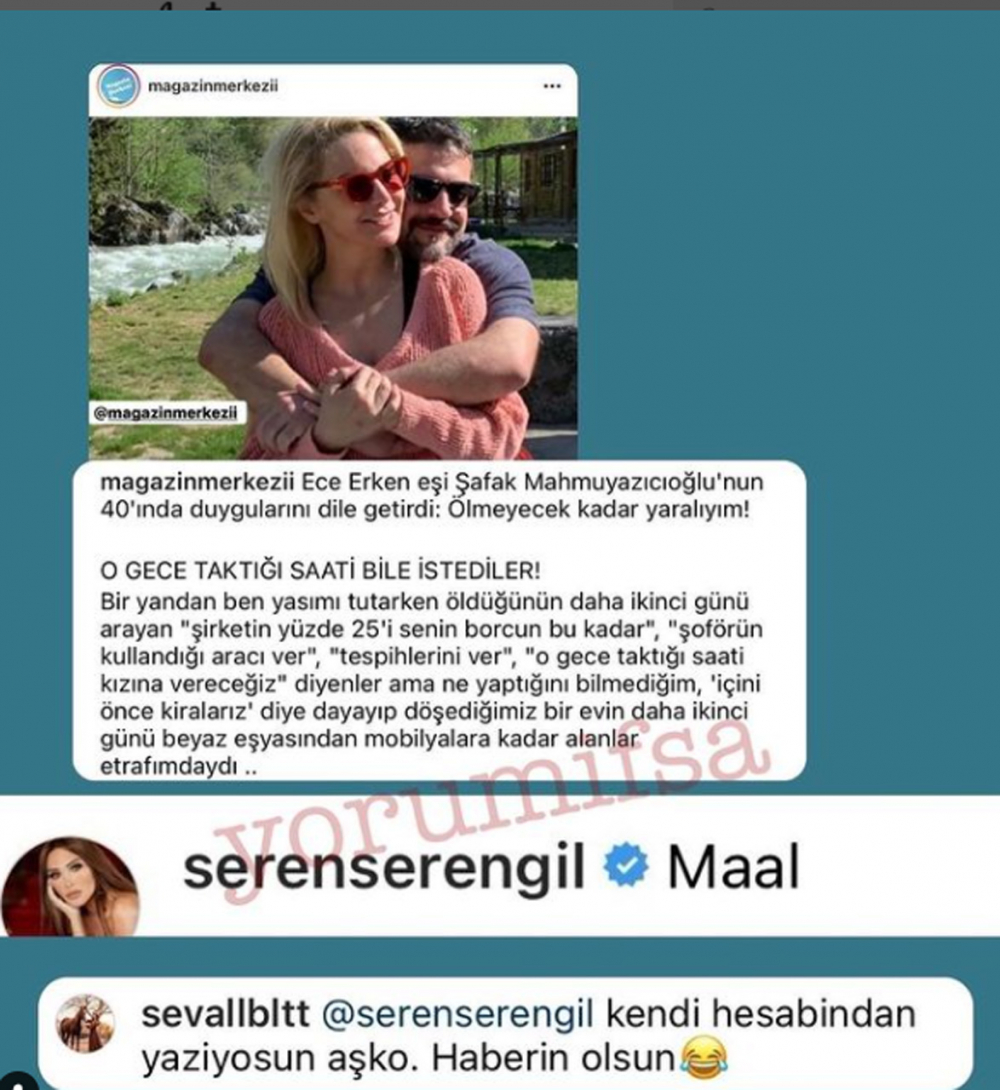 Seren Serengil, eşi Şafak Mahmutyazıcıoğlu'nu kaybetmenin acısını yaşayan yakın arkadaşı Ece Erken'e hakaret etti! Hep destek veriyordu! 5