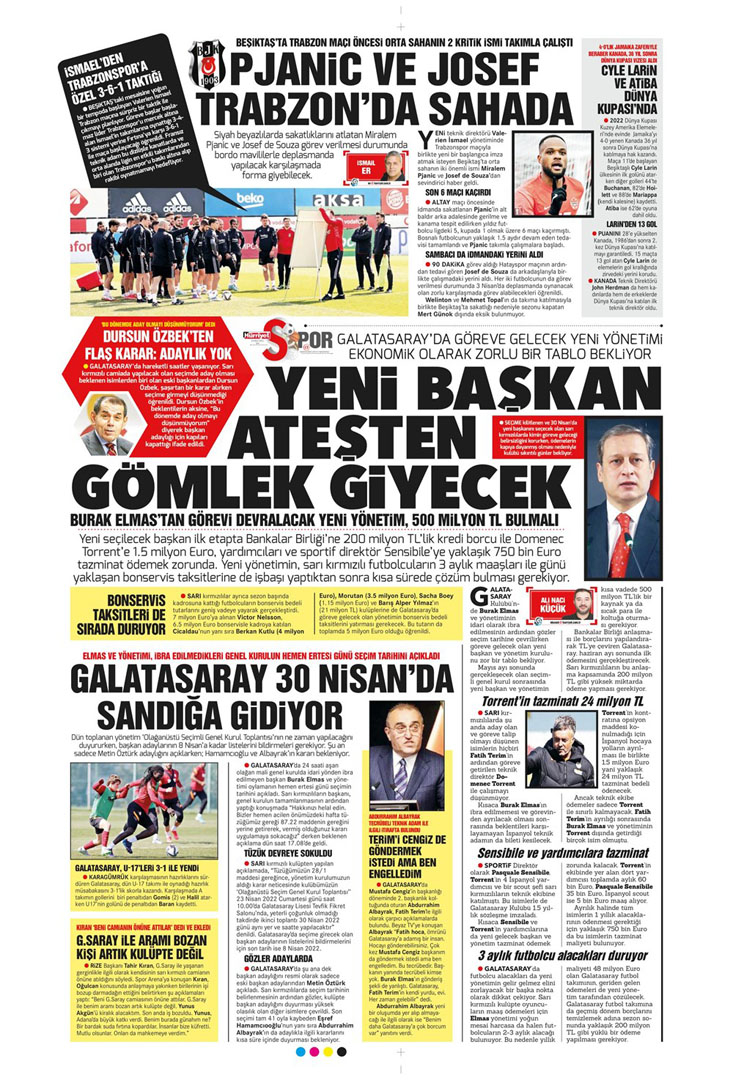 29 Mart 2022 Salı günün spor manşetleri | Galatasaray'da seçim tarihi belli oldu! 11