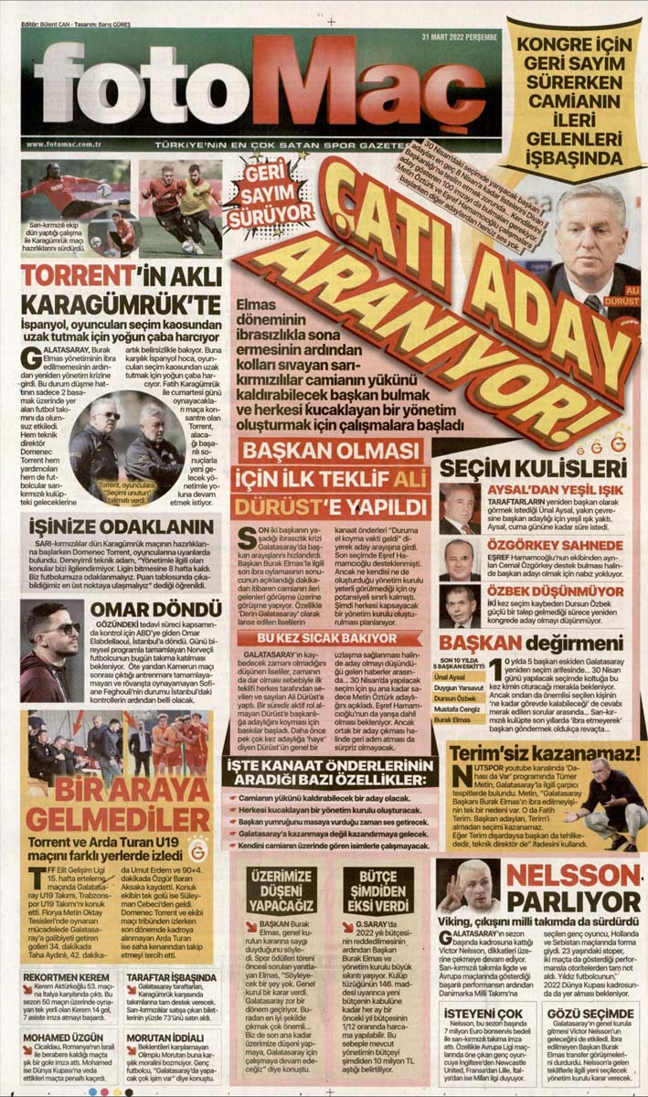 31 Mart 2022 gazetelerin spor manşetleri | Mesut Fenerbahçe'de kalıyor, gözler Beşiktaş - Trabzonspor derbisinde 4