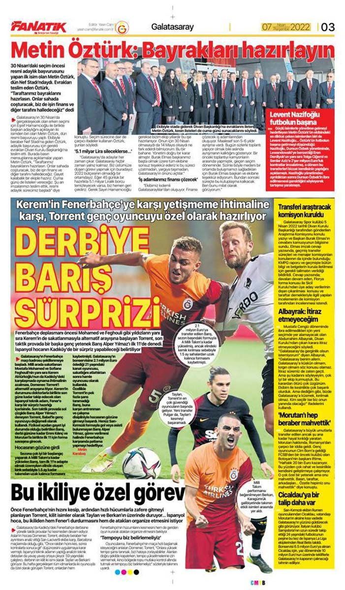 7 Nisan 2022 Perşembe gazetelerin spor manşetleri | Yıldızlar için gelecekler: Scoutların gözü Fenerbahçe - Galatasaray derbisinde 4