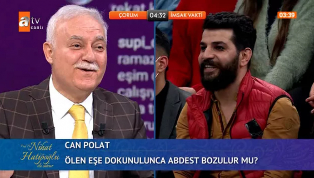 Nihat Hatipoğlu’na gelen soru seyirciyi gözyaşına boğdu! "Ölen eşe dokununca abdest bozulur mu?" 7