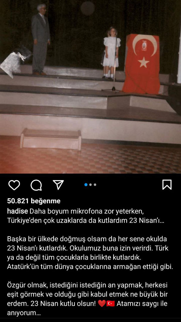 Hadise’nin 23 Nisan’a özel paylaştığı önlüklü fotoğrafı olay oldu! “Nereden nereye” 5