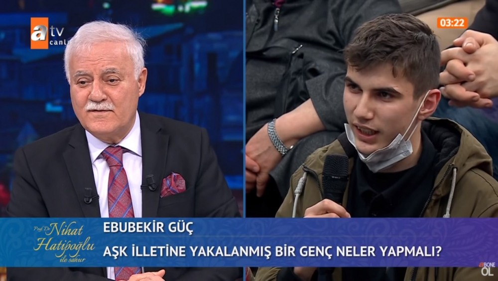 Nihat Hatipoğlu'nun, canlı yayında "Aşk illetine yakalanmış genç ne yapmalı?" sorusuna verdiği teselli gündem oldu! 7