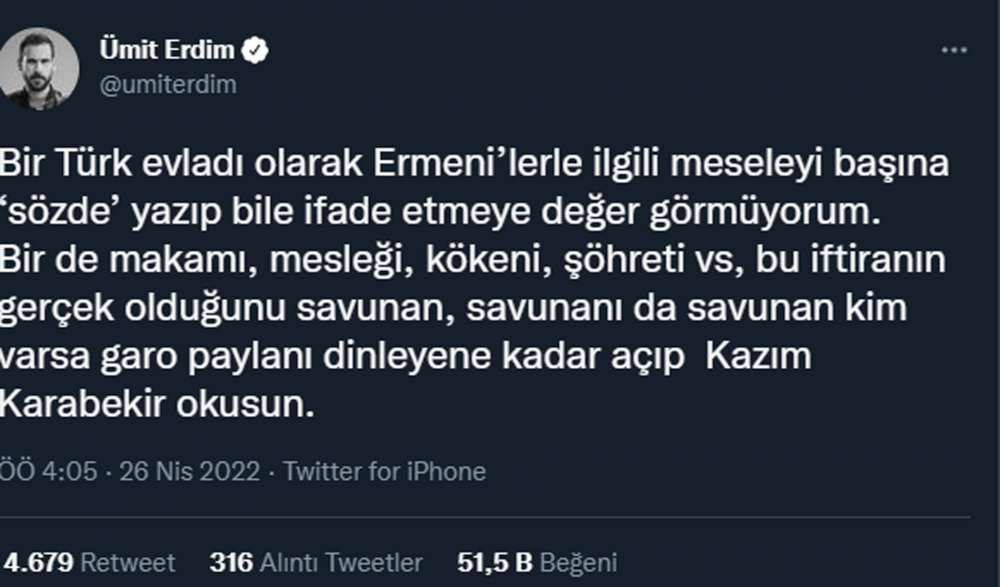 Ümit Erdim, HDP'li Garo Paylan'ın skandal talebini savunanlara ağızlarının payını verdi! Milli duruşu takipçilerini mest etti! 5