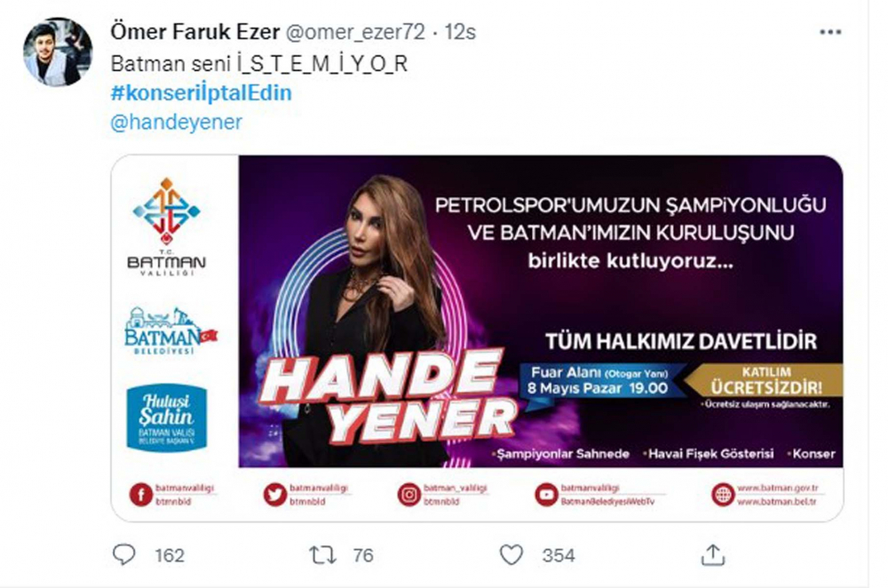 Batman Petrolspor'un şampiyonluk konseri sosyal medyayı karıştırdı!  Hande Yener'i hedef aldılar! "Konseri iptal edin" 7