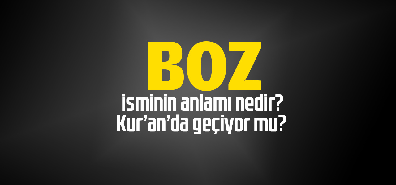 Boz isminin anlamı nedir, Boz ne demektir? Kuranda geçiyor mu?