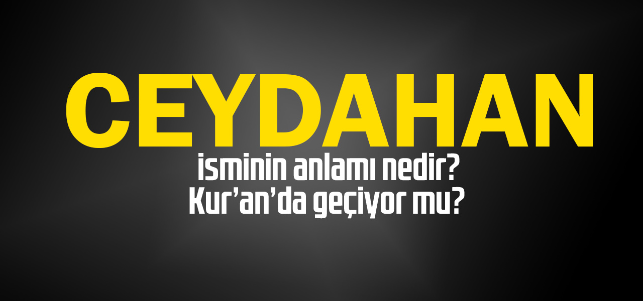 Ceydahan isminin anlamı nedir, Ceydahan ne demektir? Kuranda geçiyor mu?