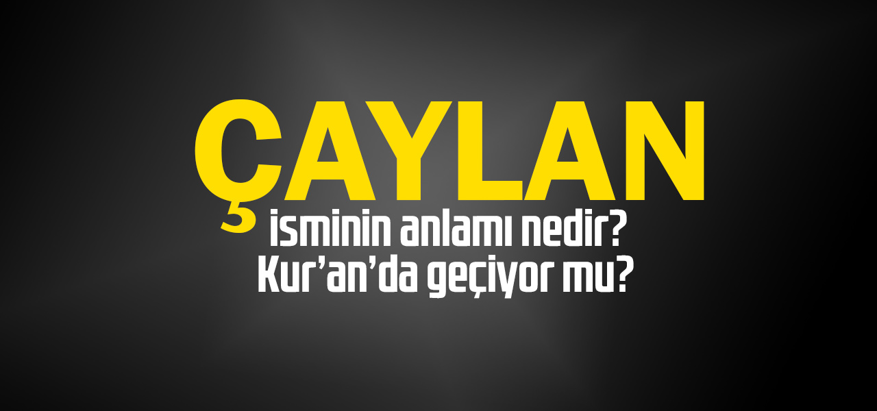 Çaylan isminin anlamı nedir, Çaylan ne demektir? Kuranda geçiyor mu?