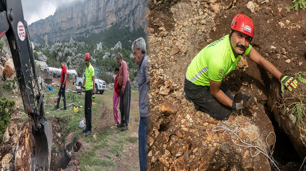 Düştüğü çukurda 2 gün boyunca yaşam mücadelesi verdi! Mahsur kaldığı kayalıkların arasından kurtarılma anları kameralara yansıdı