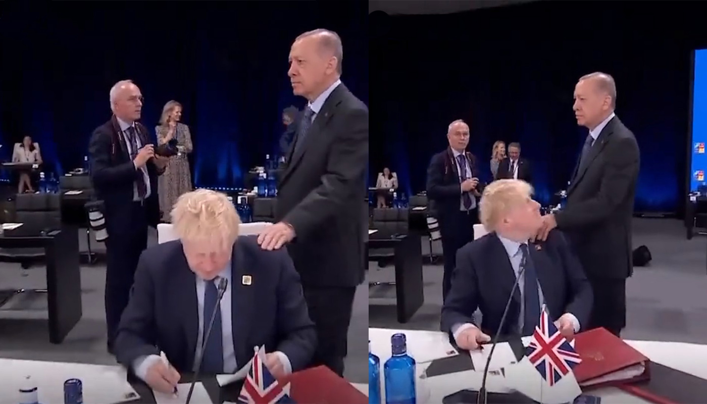 Tüm dünya bu görüntüleri konuşuyor! Cumhurbaşkanı Erdoğan'ın, Boris Johnson'a selamı olay oldu! "Ödü patladı adamın!"