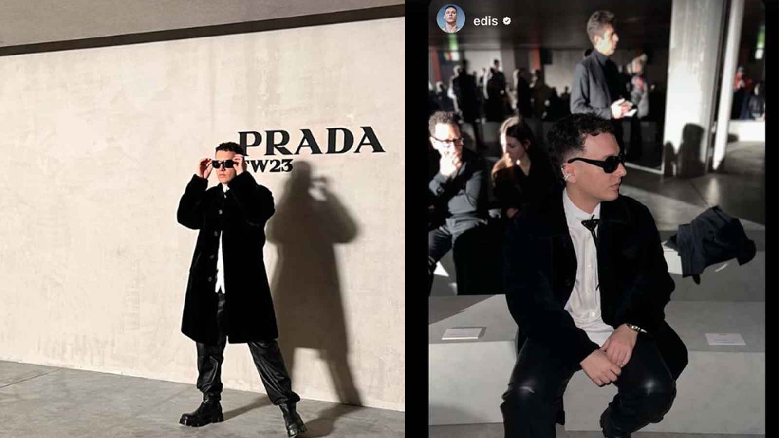 Milano Fashion Week 2023 Prada davetlisi olan Edis'e ilgi yoğundu