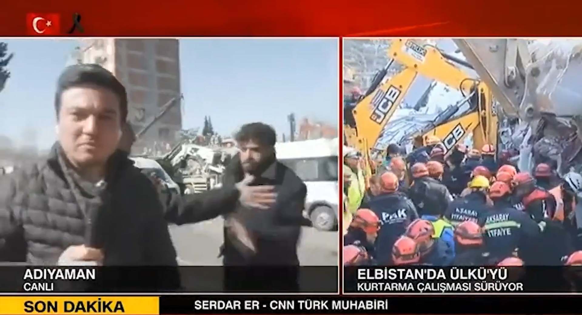 Deprem felaketindeki son durumu aktarıyordu! CNN Türk muhabirine canlı yayında saldırı