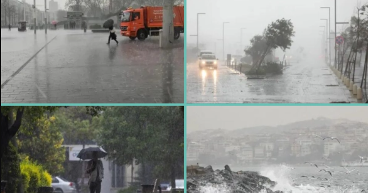 Çatılar uçtu araçlar yolda kaldı! İstanbul'da kuvvetli yağış fırtına etkili oluyor